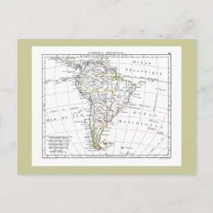 1806 Map - L'Amérique Méridionale Postkarte