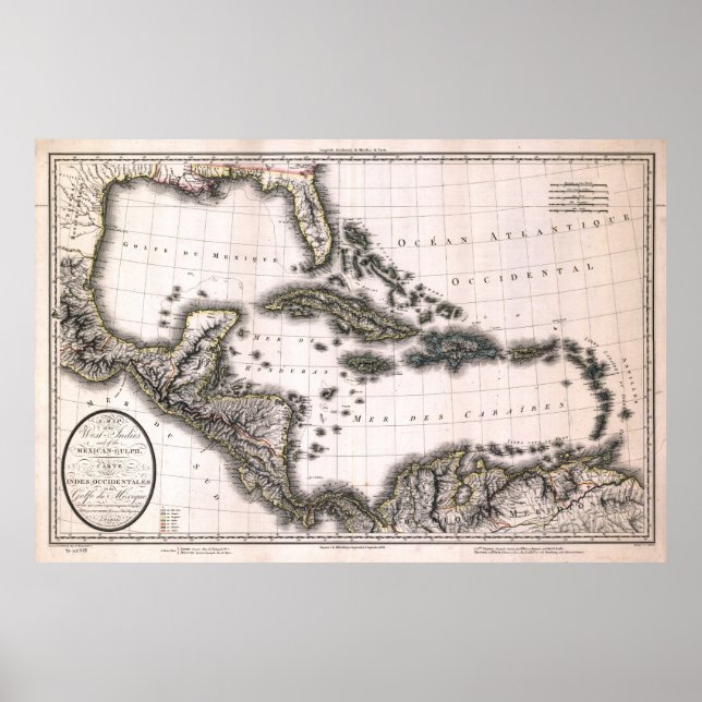 1806 West Indies and Gulf Map Poster (Vorne)