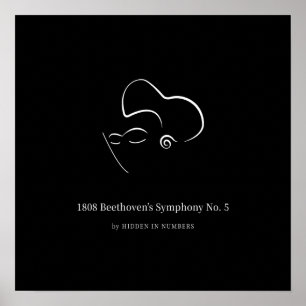 1808 Beethoven Sinfonie Nr. 5 Minimalistisch Poster