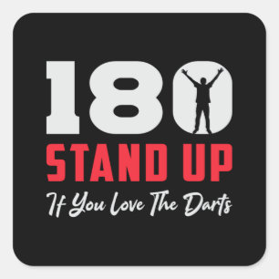 180 Darts Bullseye Dart Dartboard Arrow Funny Gift Quadratischer Aufkleber