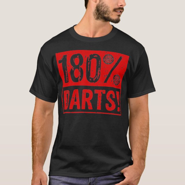 180 Darts Funny Darts Lover Player T-Shirt (Vorderseite)
