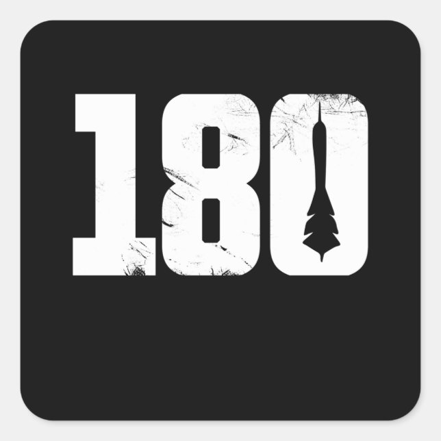 180 Darts Retro Dartist Dart Throwing Quadratischer Aufkleber (Vorderseite)