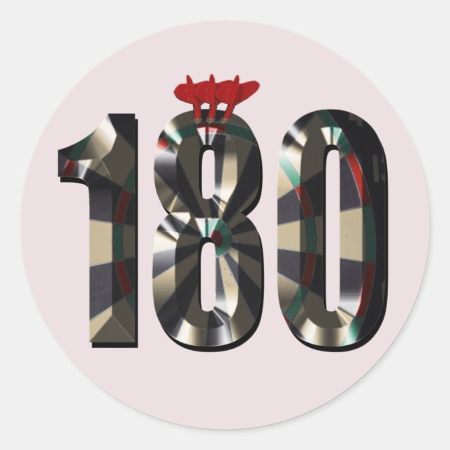 "180 in 3D: The Ultimate Darts Dimension" Runder Aufkleber (Vorderseite)