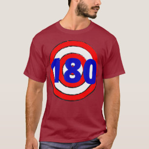 180 Punkte Dartboard in blau weiß und rot für T-Shirt