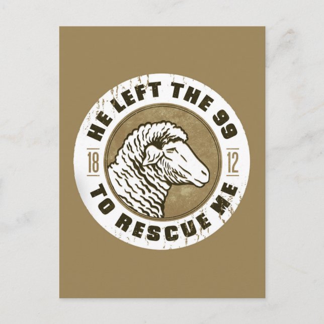 1812 Schafe Er Verließ das Schaf, um mich zu rette Postkarte (Vorderseite)