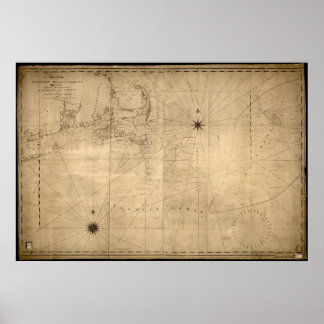 1813 Karte von Nantucket Shoals & George's Bank, M Poster