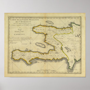 1814 Haiti Map von Mathew Carey Poster