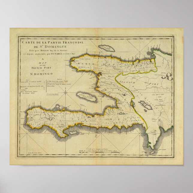 1814 Haiti Map von Mathew Carey Poster (Vorne)
