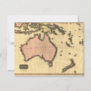 1818 Australasia-Karte - Australien, Neuseeland Einladung