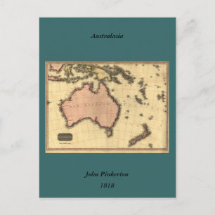 1818 Australasia Map - Australia, New Zealand Postkarte