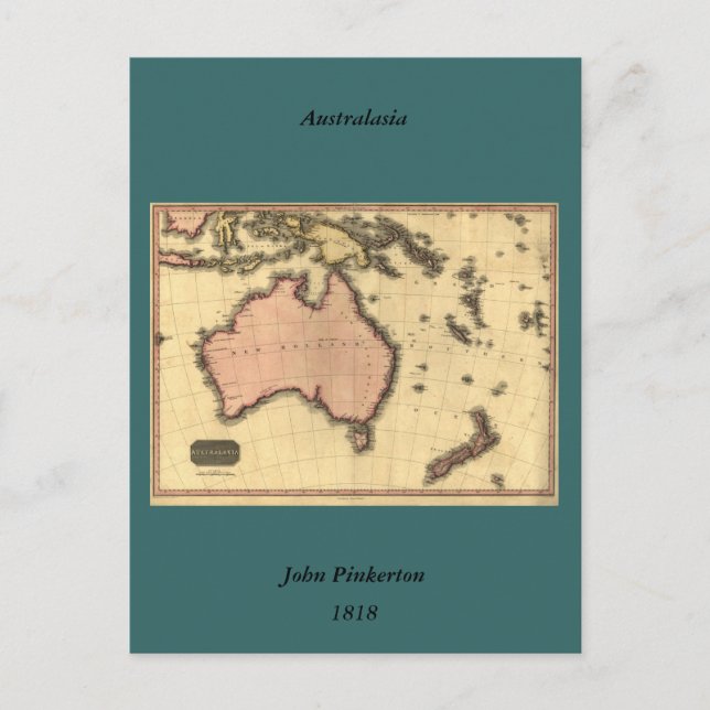 1818 Australasia Map - Australia, New Zealand Postkarte (Vorderseite)