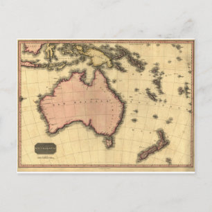 1818 Australasia Map - Australia, New Zealand Postkarte