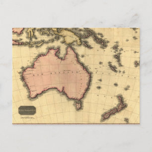 1818 Australasia Map - Australia, New Zealand Postkarte