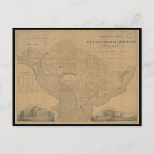 1820 Vintage Washington DC Karte