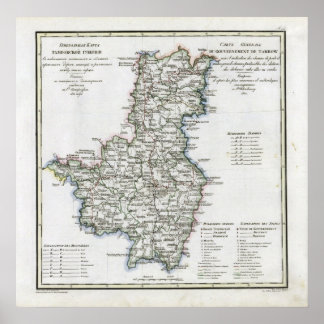 1821 Karte von Tambov Russland Poster