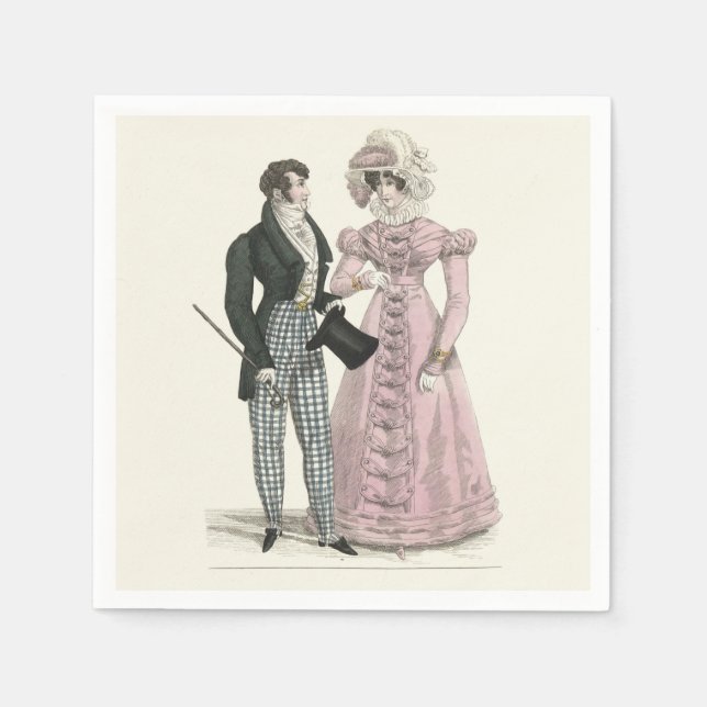 1823 Die antike Hochzeitsmännin-Mode Serviette (Vorderseite)