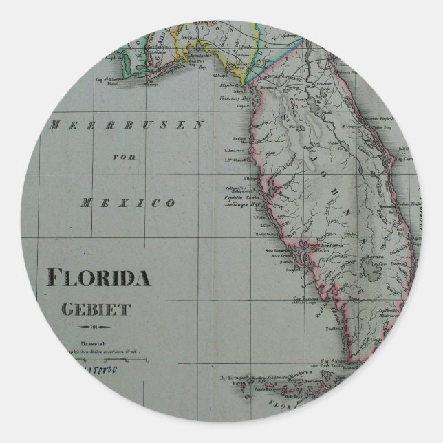 1823 Florida Map Stickers (Vorderseite)