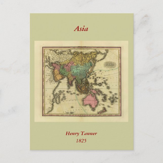 1825 Karte Asiens von Henry Tanner (Vorderseite)