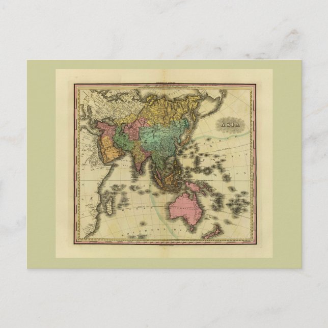 1825 Karte Asiens von Henry Tanner (Vorderseite)