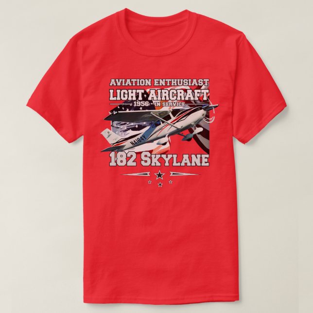 182 Skylane Light Utility Flugzeug T-Shirt (Design vorne)