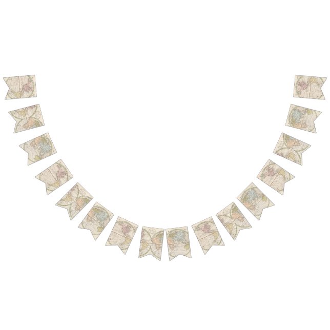 1831 Antique World Map Reisethema Wimpelkette (Alle)