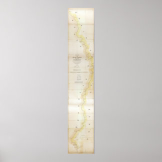 1840 Karte des Sabine River, Texas - Louisiana Poster