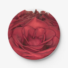 1840-Rote Hochzeit-Rose Pappteller