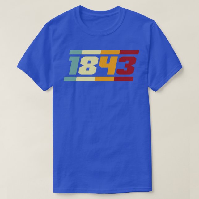 1843 Retro Typografie T-Shirt (Design vorne)