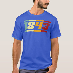 1843 Retro Typografie T-Shirt