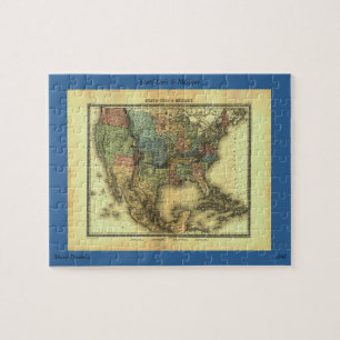 1848 Thunot Duvotenay Karte: Etats-Unis & Mexique Puzzle