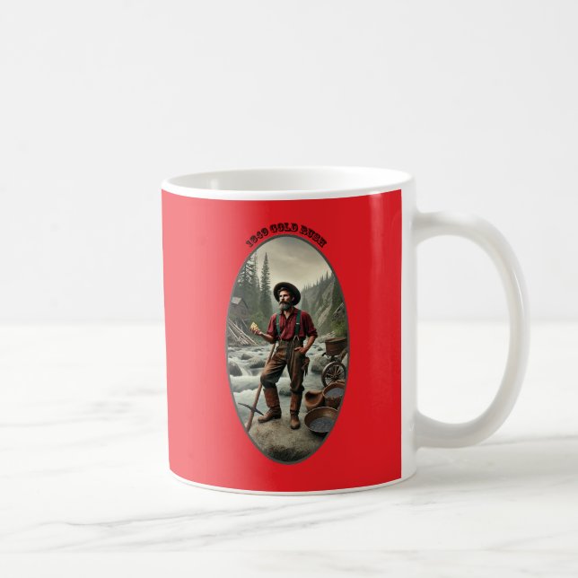 1849 California Gold Miner mit einem großen Nugget Kaffeetasse (Rechts)