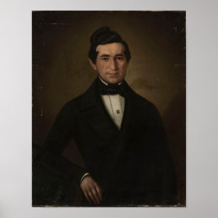 1850 Antikes Porträt eines Mannes Ölbilddruck Poster