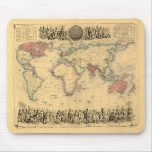 1850's Karte des Britischen Imperiums weltweit Mousepad