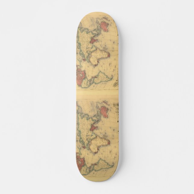 1850's Karte des Britischen Imperiums weltweit Skateboard (Vorne)