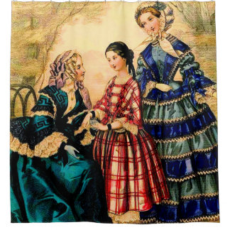 1852 französische Modeplatte Duschvorhang