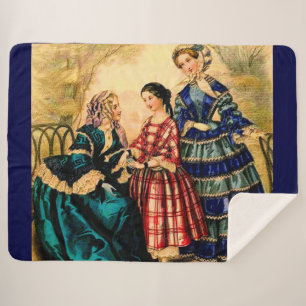 1852 französischer Modeplatten-Druck Sherpadecke