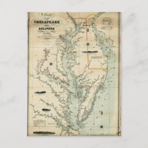 1852 Karte der Chesapeake- und Delaware-Buchten