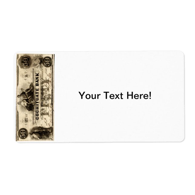 1853 Cochituate 50 Dollar Note (Vorne)