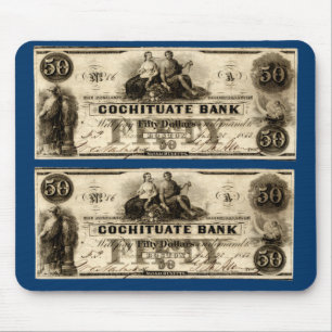 1853 Cochituate Fünfzig-Dollar-Note Mousepad