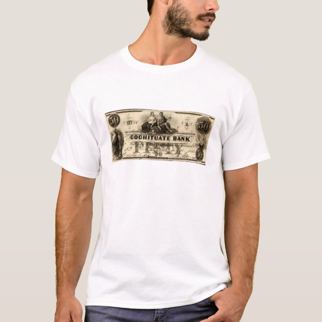 1853 Cochituate Fünfzig-Dollar-Note T-Shirt (Vorderseite)