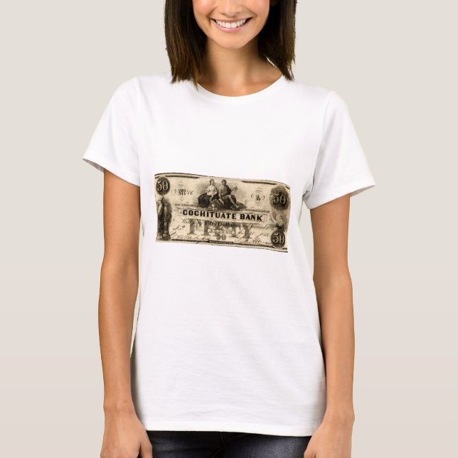 1853 Cochituate Fünfzig-Dollar-Note T-Shirt (Vorderseite)