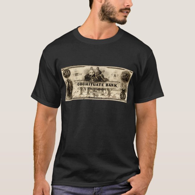 1853 Cochituate Fünfzig-Dollar-Note T-Shirt (Vorderseite)