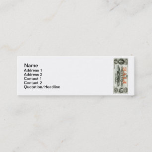 1855 New Haven Five Dollar Note Mini Visitenkarte