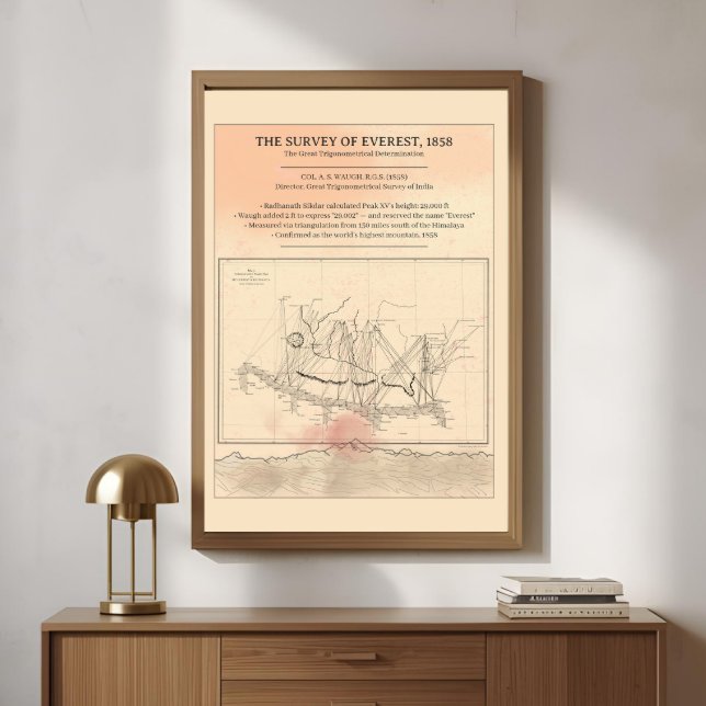 1858 Everest Survey Map — Modern Fine Art Poster (Von Creator hochgeladen)