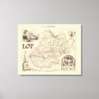 1858 Map of Lot Department, France Poster