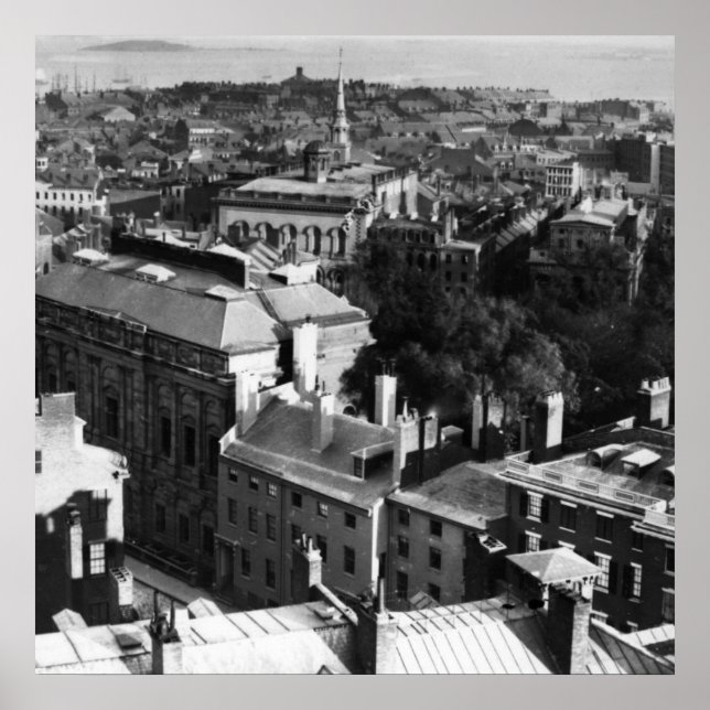 1859: Blick auf Boston nach Süden Poster (Vorne)