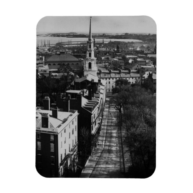 1859: Blick auf Boston vom Staat House Magnet (Vertikal)