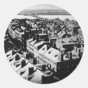 1859: Die Stadt Boston, Massachusetts Runder Aufkleber