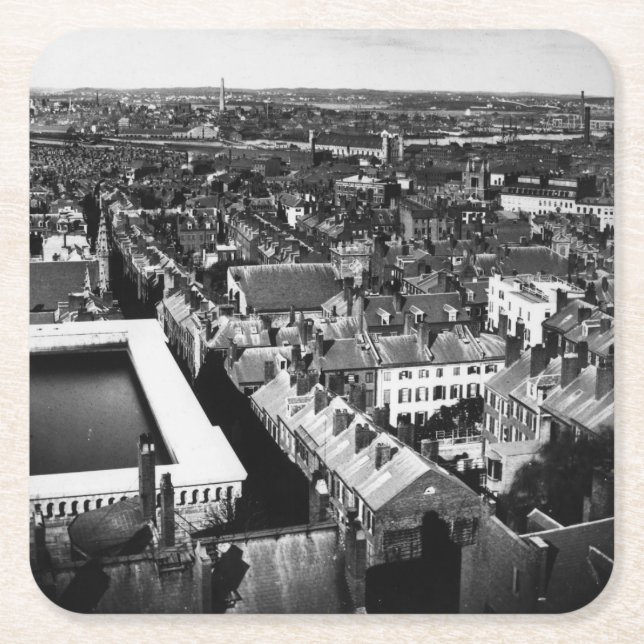 1859:  Die Stadt von Boston, Massachusetts Rechteckiger Pappuntersetzer (Vorderseite)