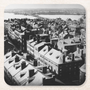 1859: Die Stadt von Boston, Massachusetts Rechteckiger Pappuntersetzer